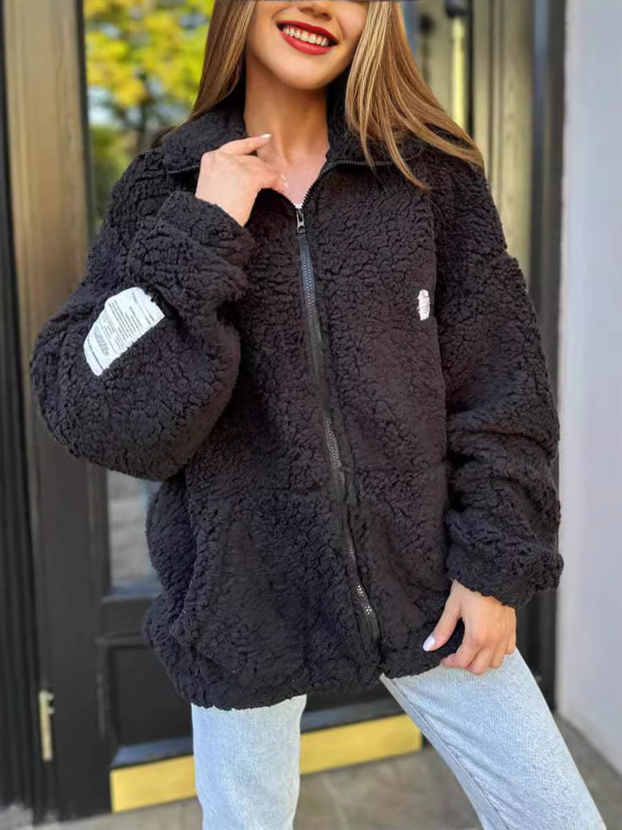 Women's Fleece Zip-Up Jacket Stalluxe