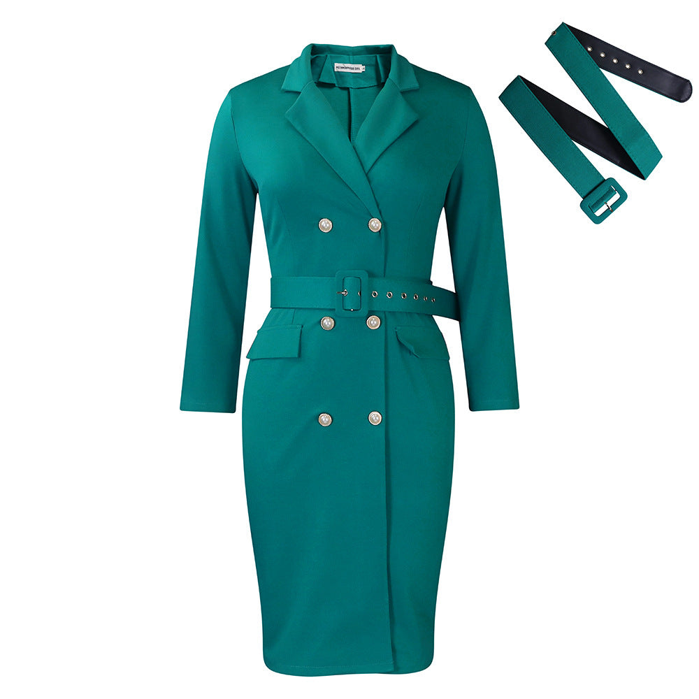 Damen Blazer-Kleid mit tailliertem Schnitt und abnehmbarem Gürtel Stalluxe