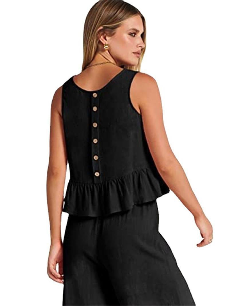 Damen Set mit lässigem Rüschendesign und weiten Hosen Stalluxe