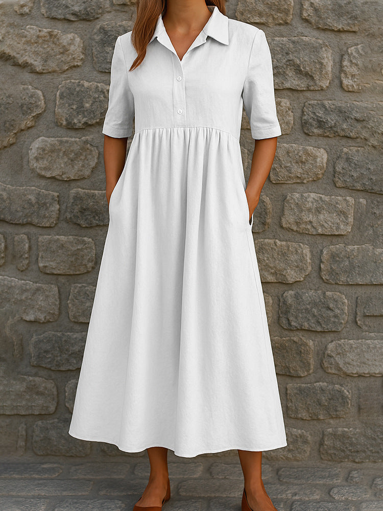 Damen Hemdkleid mit taillierter Silhouette und praktischen Taschen Stalluxe