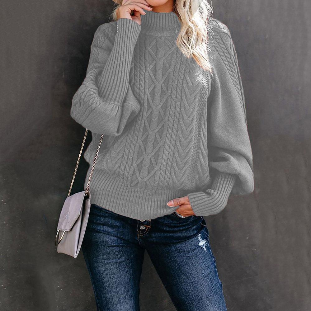 Damen Strickpullover mit hochgeschlossenem Kragen und strukturiertem Design Stalluxe