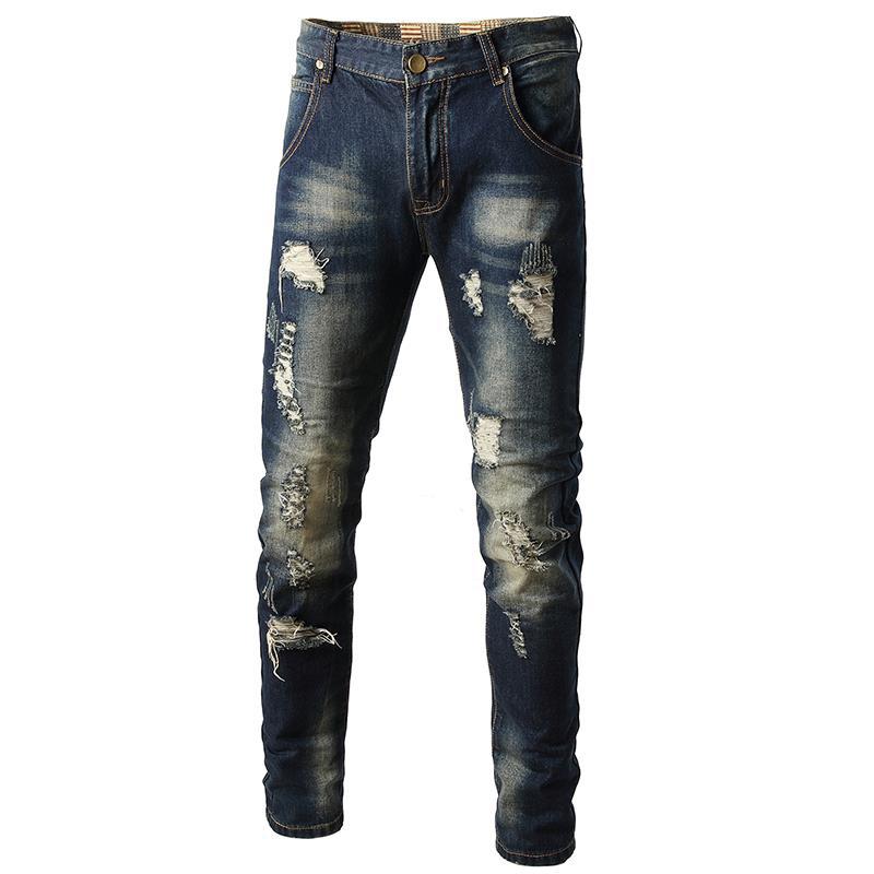 Herren Skinny Fit Jeans im Destroyed-Look Stalluxe