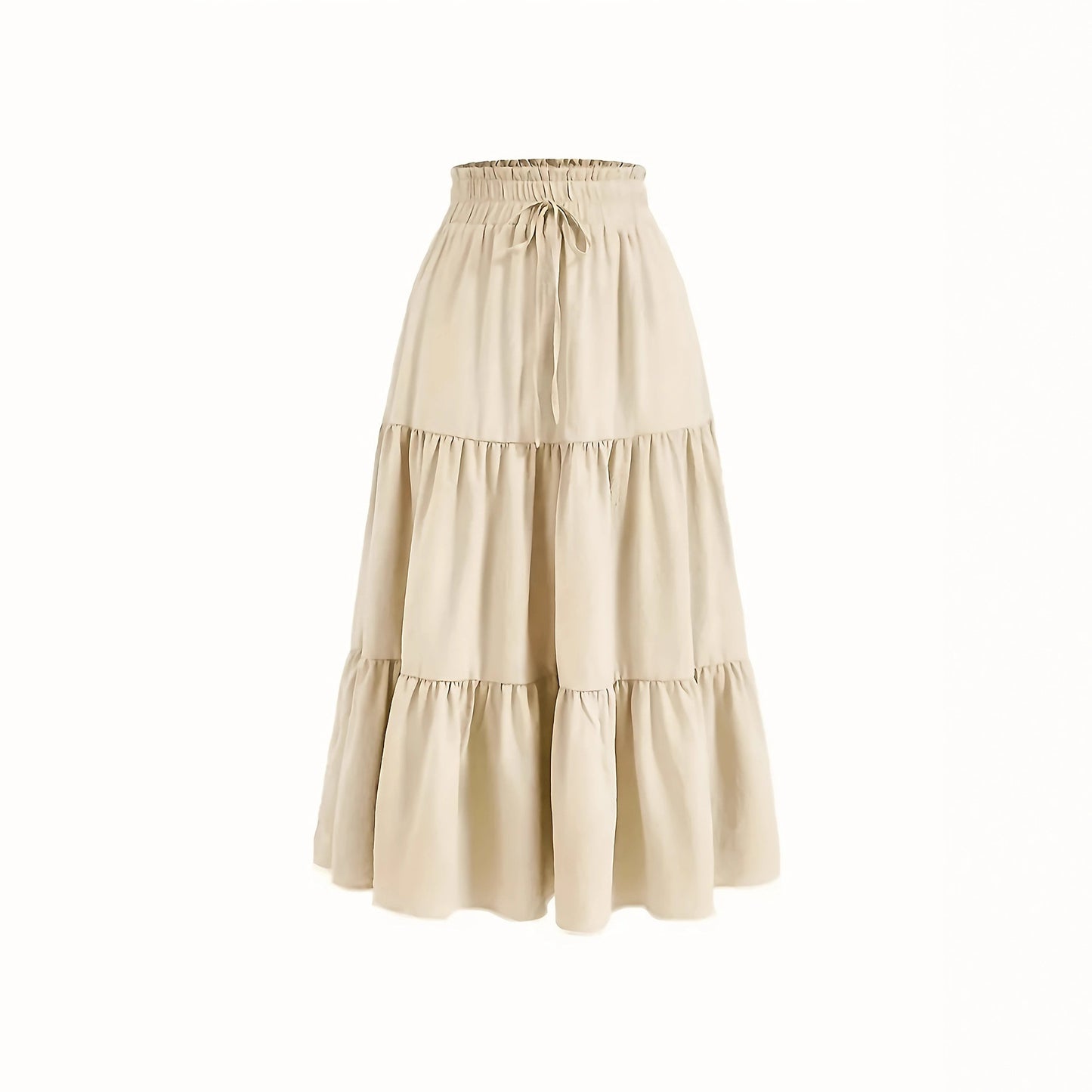 Damen Maxi-Rock mit elastischem Bund und Stufen-Design Stalluxe