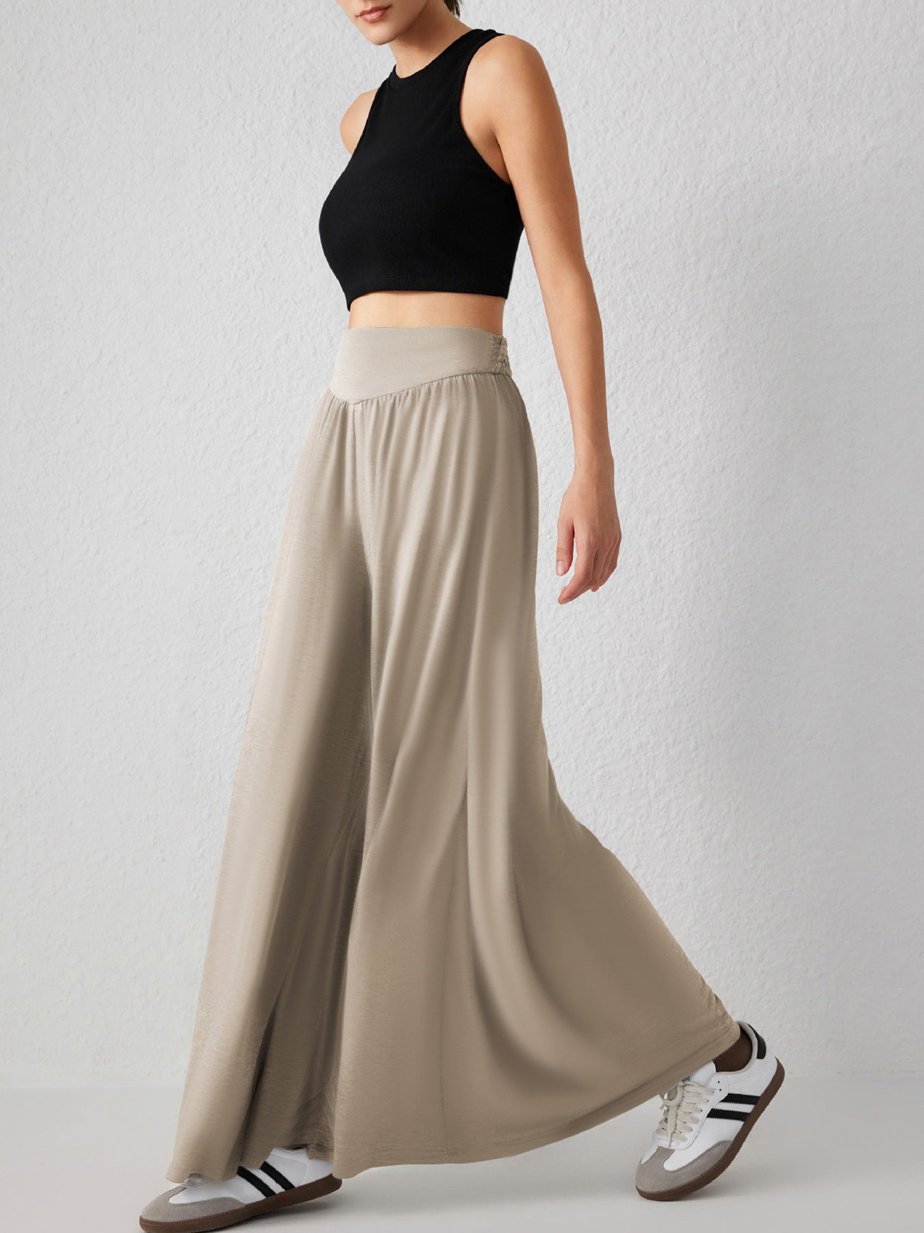 Damen Luftiger Maxirock mit weitem Schnitt und elastischem Bund Stalluxe
