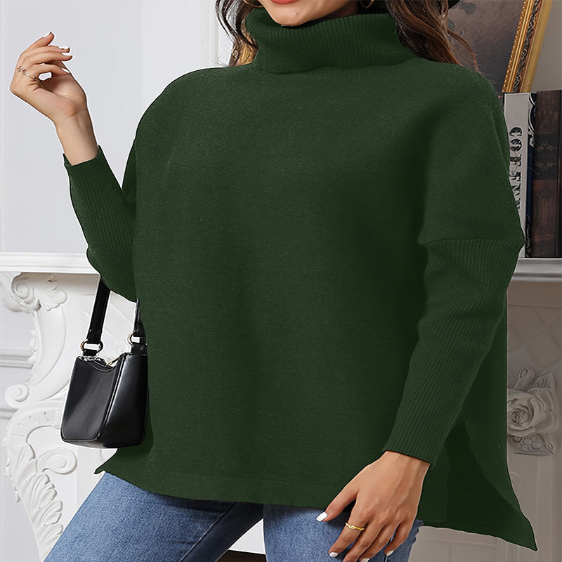 Damen gemütlicher Rollkragenpullover aus feinem Strick Stalluxe
