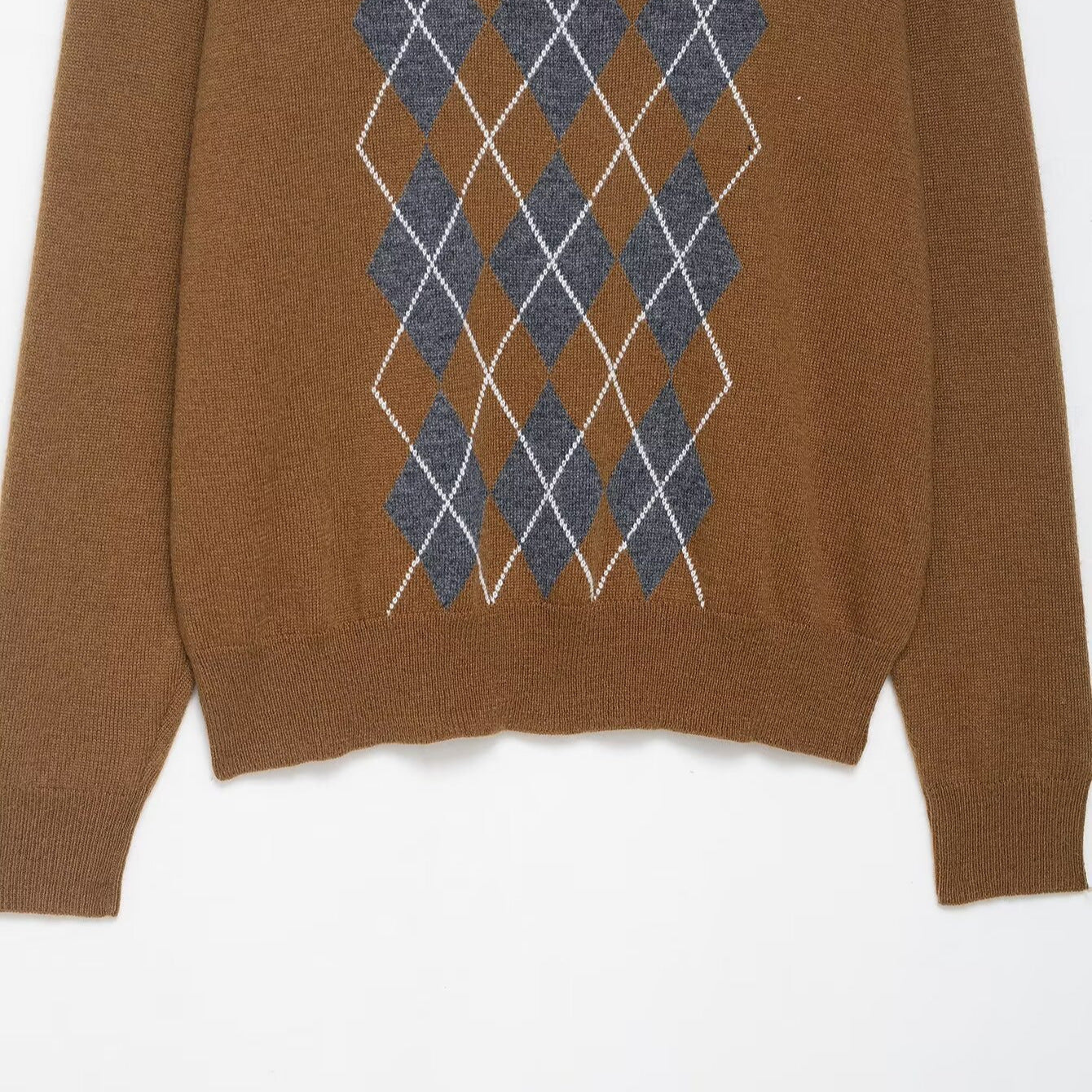 Damen Pullover mit modernem Rautenmuster und Polokragen Stalluxe