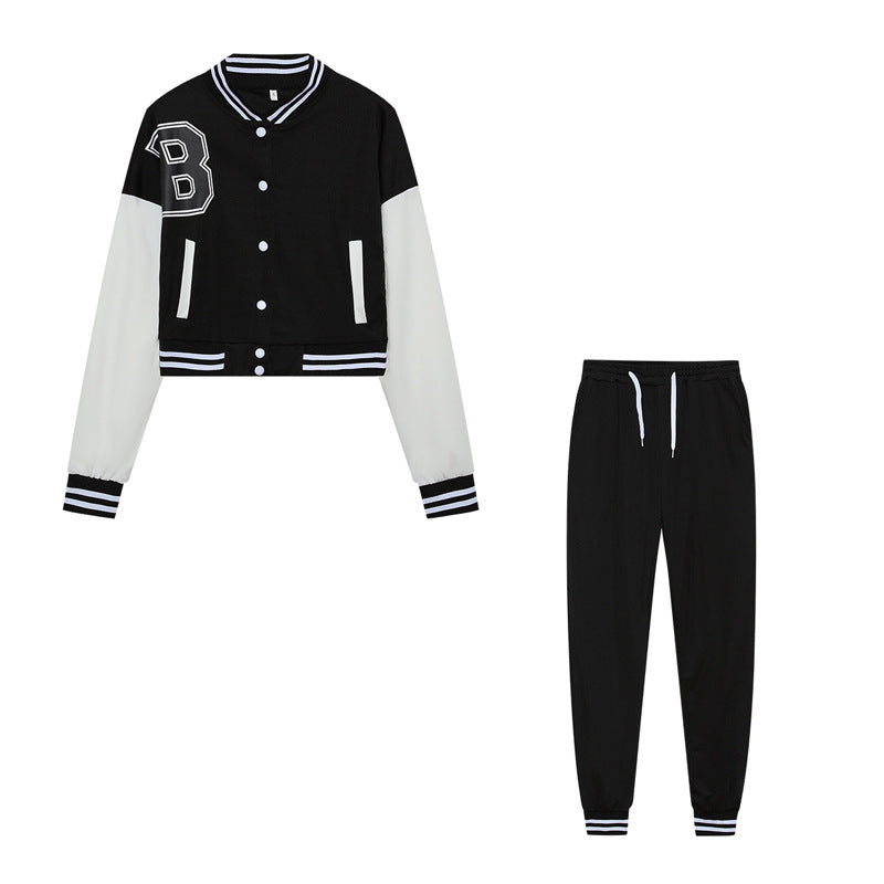 Damen Sportliches Set mit cropped Jacke und bequemen Jogginghosen Stalluxe