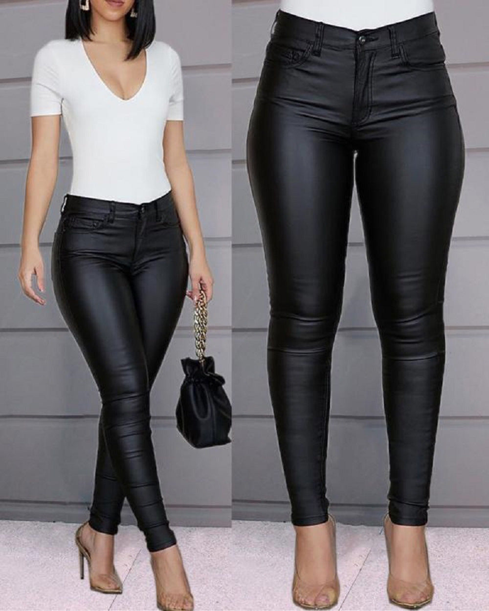Damen figurbetonte Jeans mit Hochglanz-Finish Stalluxe