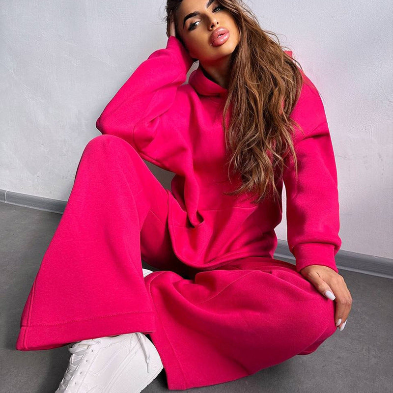 Damen lässiger Kapuzenpullover mit weitem Schnitt und bequemen Beinen Stalluxe