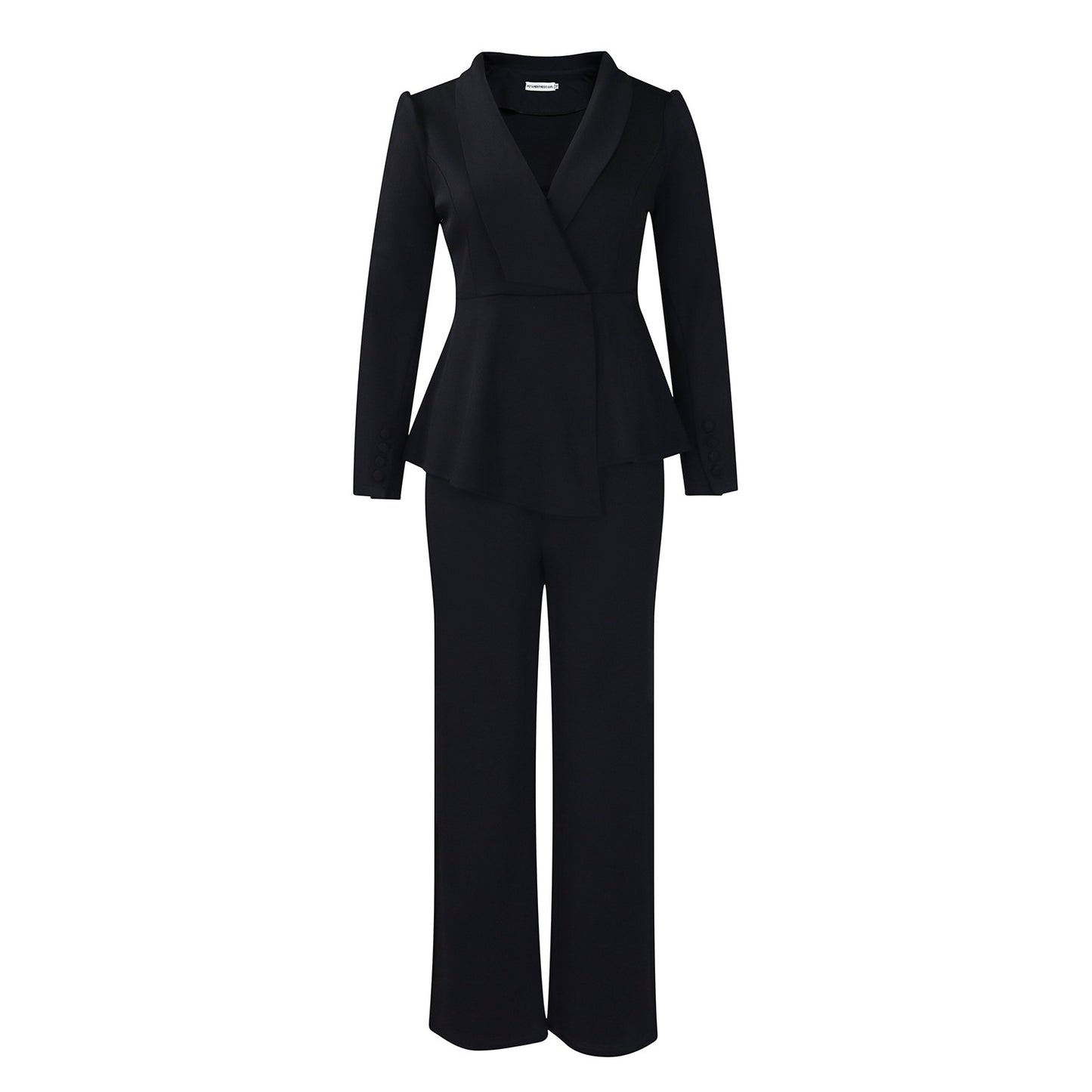 Damen elegantes Businessanzug-Set mit tailliertem Blazer und weitem Hosenbein Stalluxe