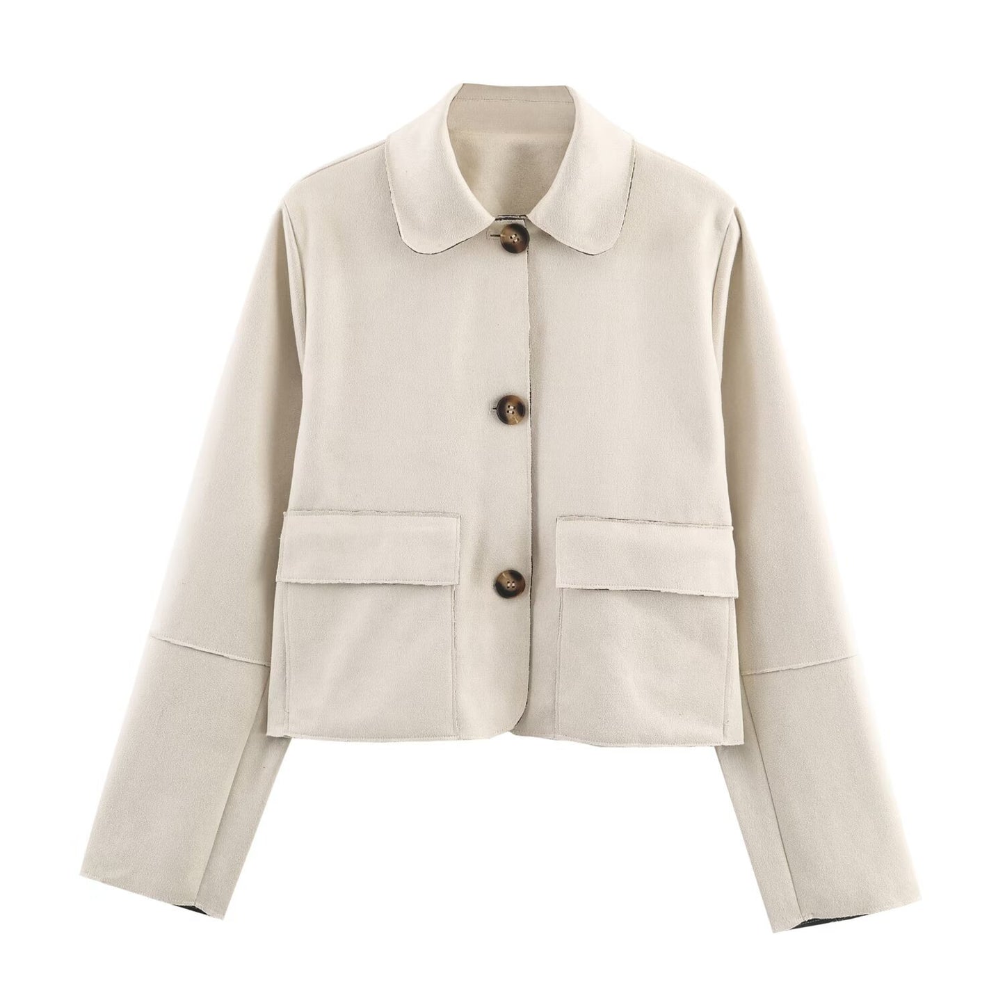 Damen modische Kurzjacke mit praktischen Taschen und dezentem Kragen Stalluxe