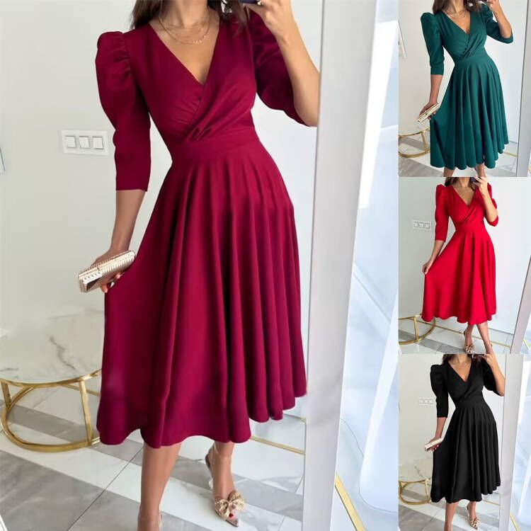 Damen Elegantes Midi Kleid Stalluxe