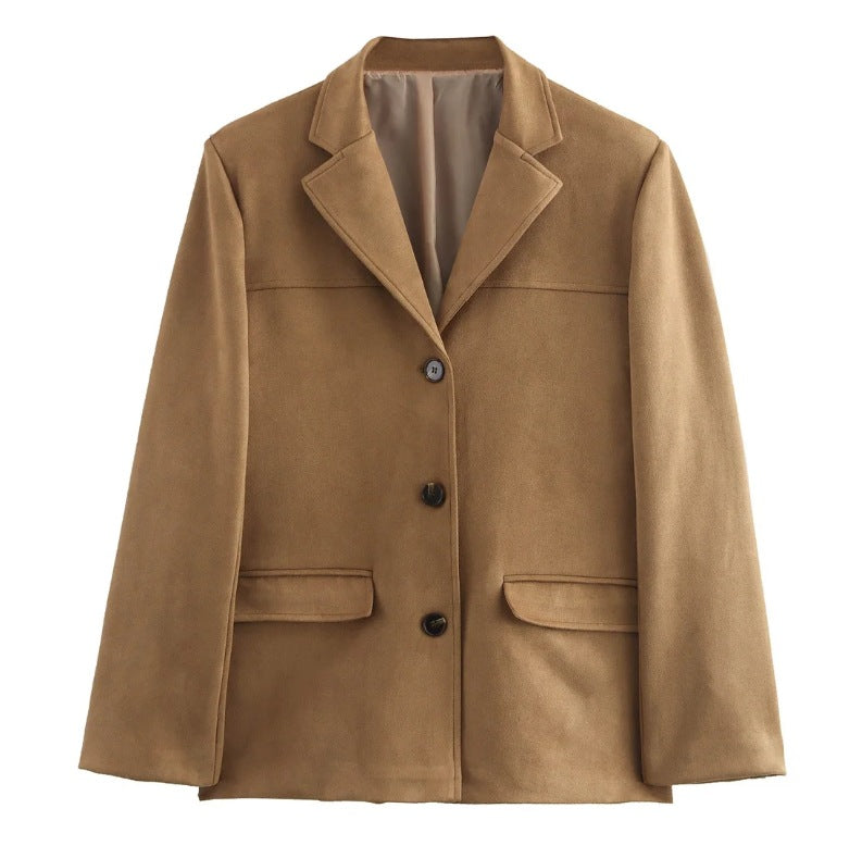Damen modischer Blazer mit strukturiertem Stoff und zwei Taschen Stalluxe
