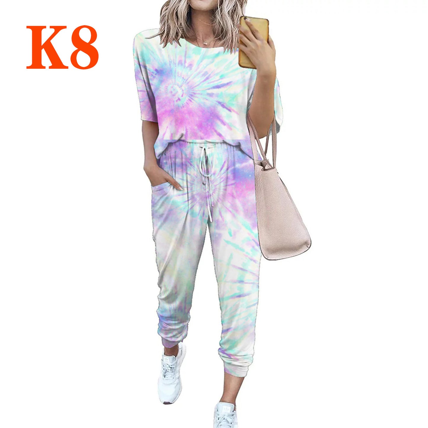 Damen Leichter Freizeit-Jumpsuit mit einem auffälligen Batik-Muster und praktischen Taschen Stalluxe