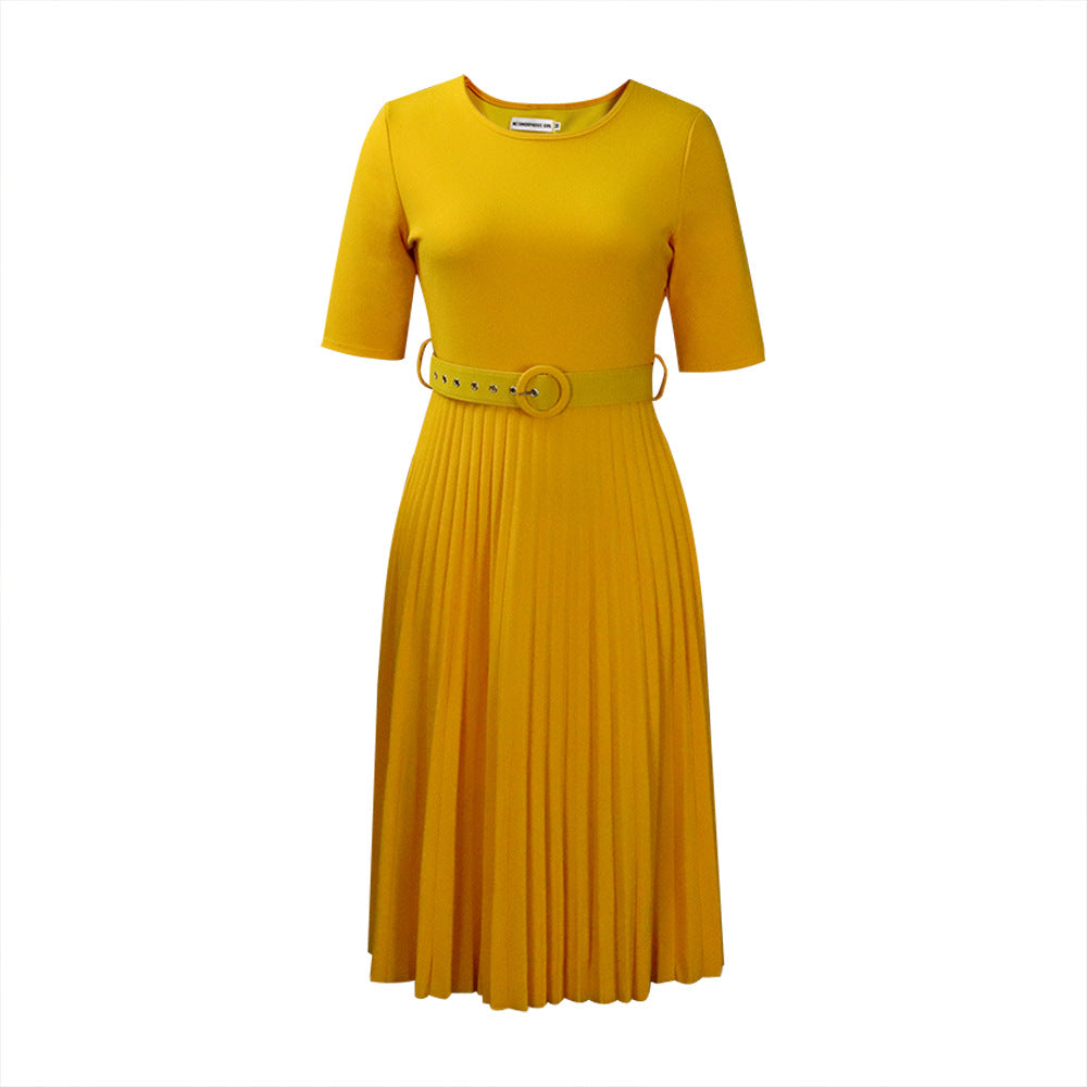 Damen Midikleid mit tailliertem Schnitt und elegantem Plissee-Rock Stalluxe