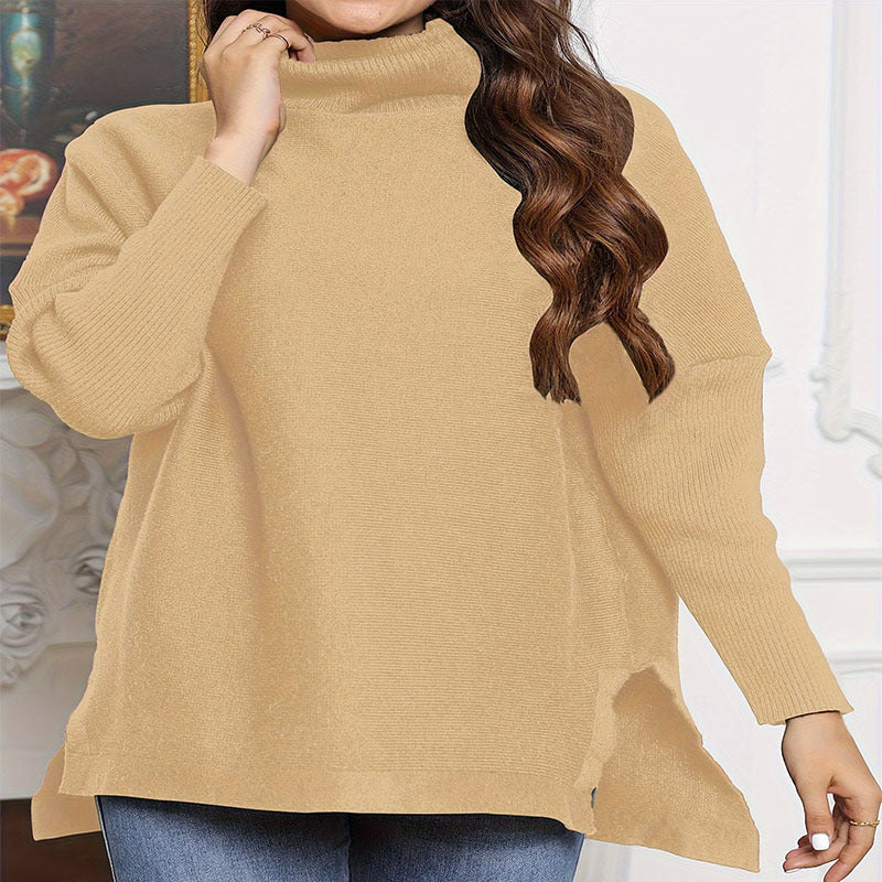Damen gemütlicher Rollkragenpullover aus feinem Strick Stalluxe