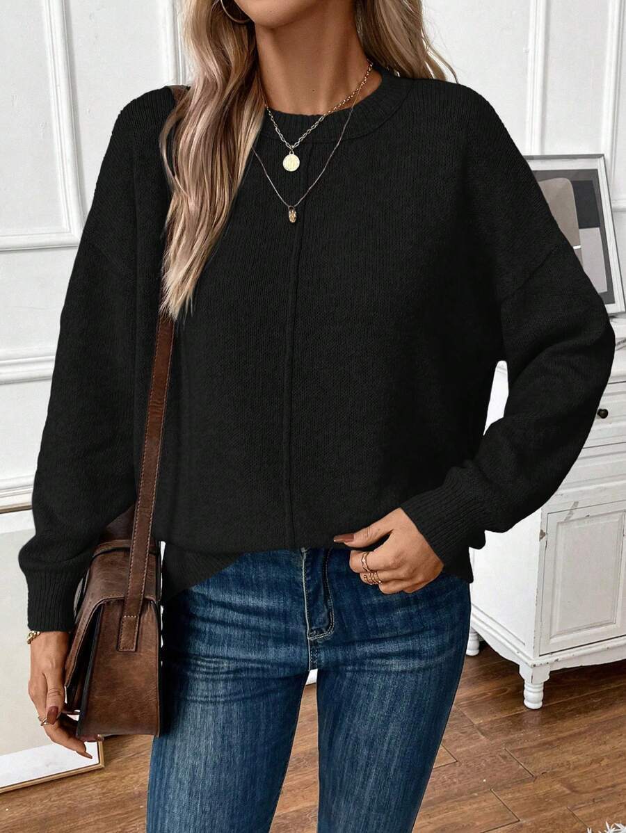 Damen gemütlicher Strickpullover mit lässigem Schnitt Stalluxe