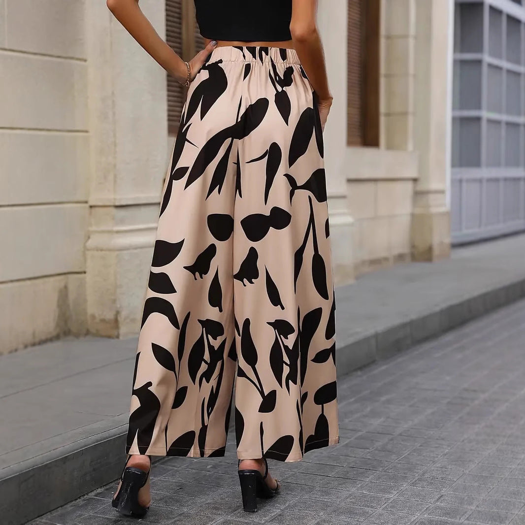 Damen elegante Pluderhose mit floralem Musterdruck Stalluxe