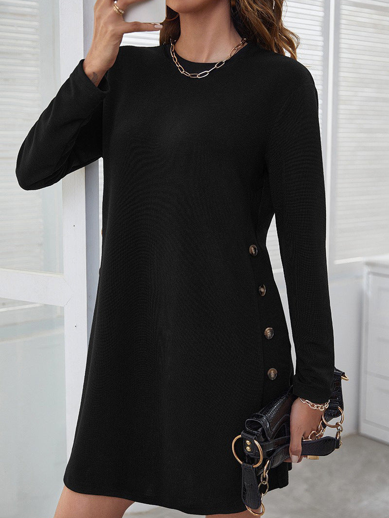 Damen Freizeitkleid mit eleganten Knopfdetails und lässigem Schnitt Stalluxe