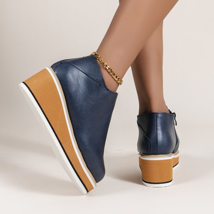 Damen Modische Wedge-Stiefeletten mit praktischem Reißverschluss Stalluxe