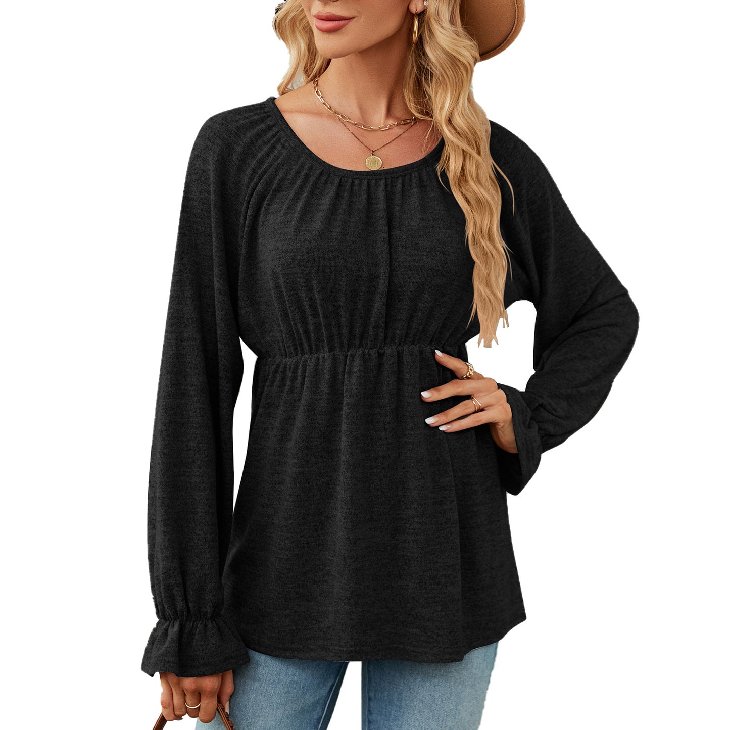 Damen lässiges Blusenshirt mit Raffung Stalluxe