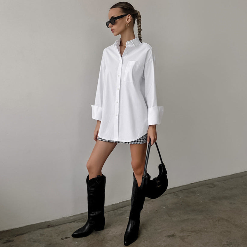 Damen Oversized Hemdbluse aus hochwertiger Baumwolle Stalluxe