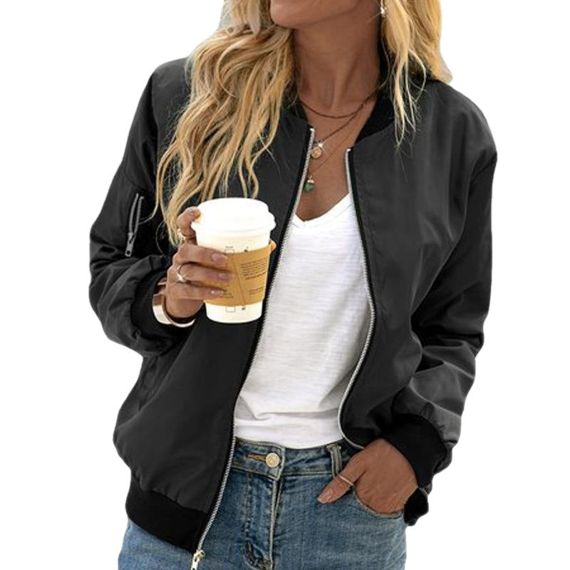 Damen stylische Bomberjacke mit praktischem Reißverschluss und seitlichen Taschen Stalluxe