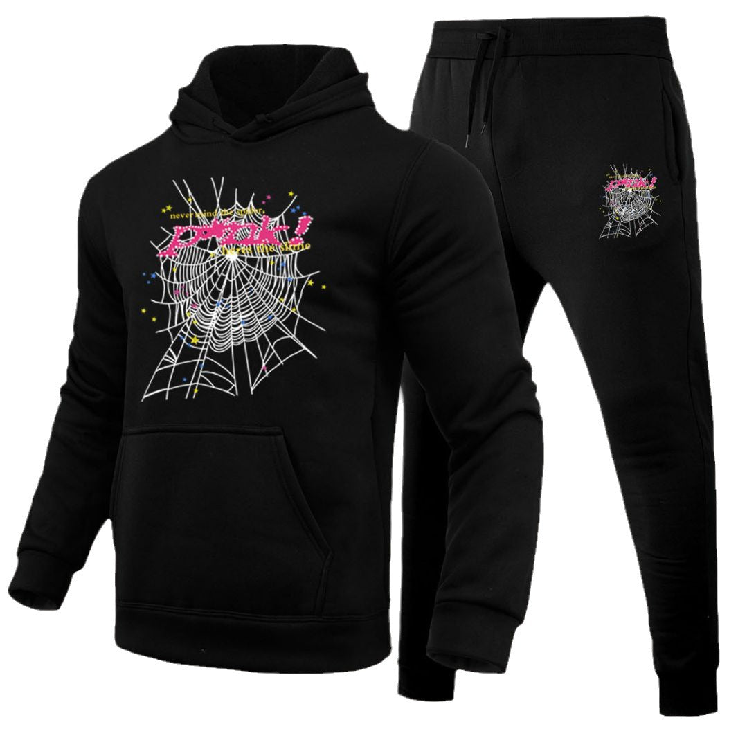 Damen Hoodie und Jogginghose Set mit einzigartigem Spinnennetz-Design Stalluxe