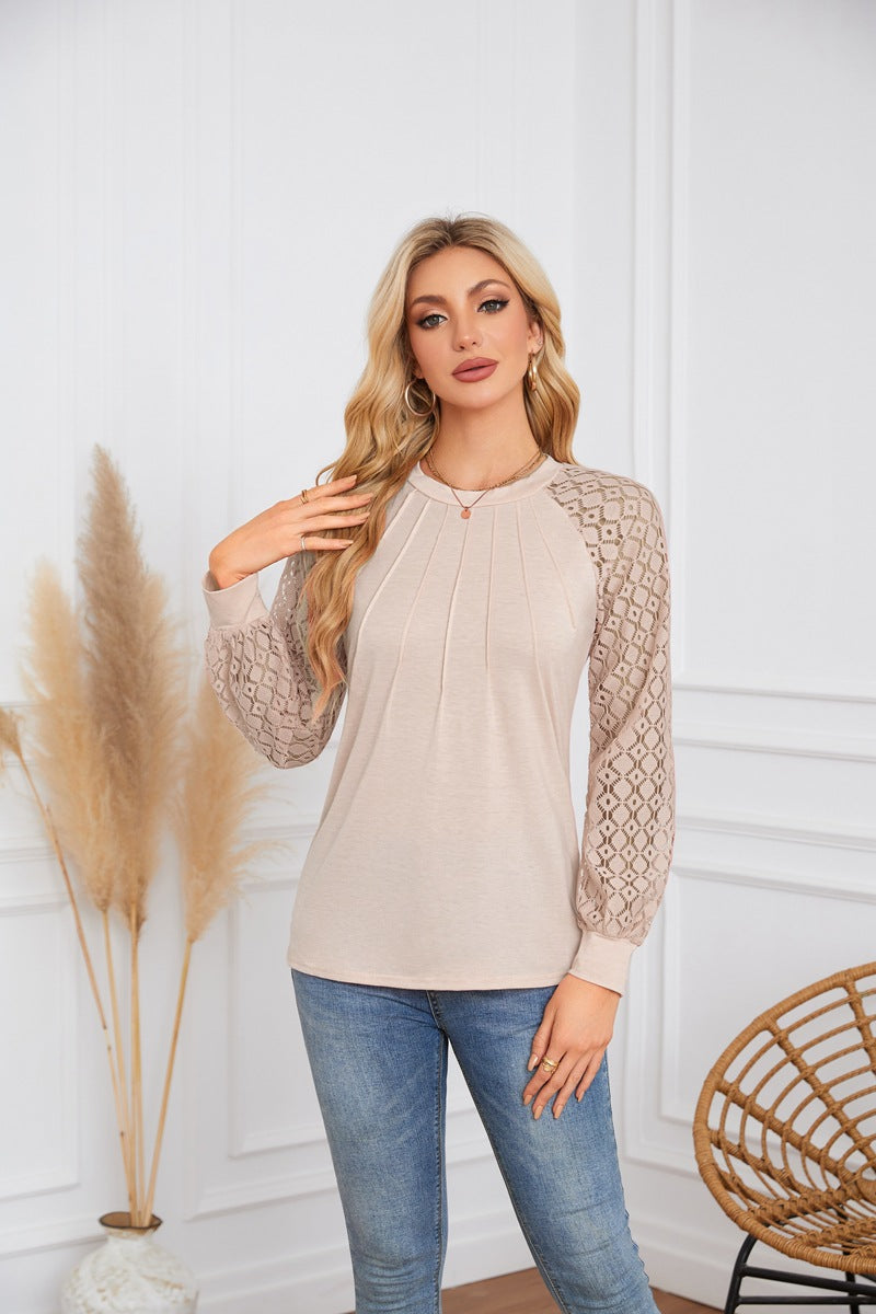 Damen Elegantes und atmungsaktives Oberteil mit Spitze Stalluxe