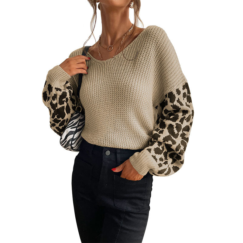 Damen casual Pullover mit modischem Leopardenmuster und lockerer Passform Stalluxe