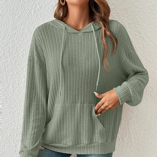 Damen lässiger Kapuzenpullover mit strukturiertem Design und praktischen Taschen Stalluxe