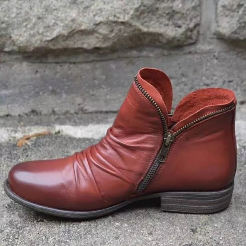 Damen Stiefeletten mit dekorativem Reißverschluss und geschmeidigem Leder Stalluxe