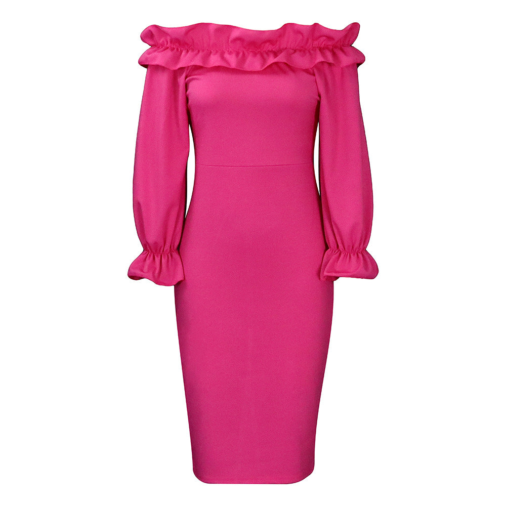 DamenElegantes Maxikleid mit Rüsche Stalluxe