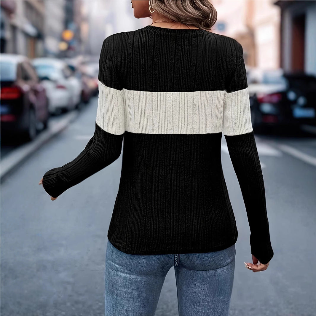 Damen Strickoberteil mit modischem Blockdesign und komfortablem Schnitt Stalluxe