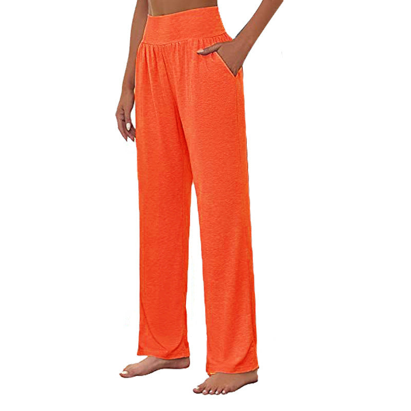 Damen Bequeme Freizeithose mit hohem Bund und seitlichen Taschen Stalluxe