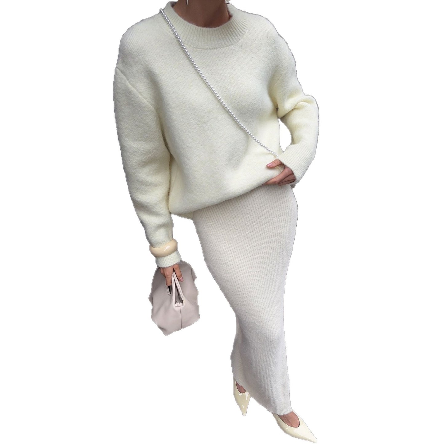 Damen Sweater-Rock-Outfit Stalluxe