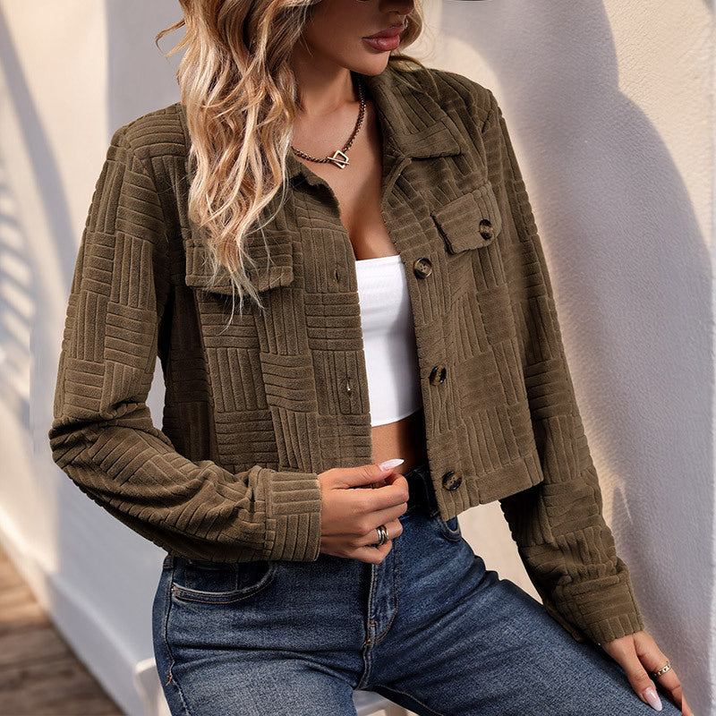 Damen Kurzjacke mit strukturiertem Korddesign Stalluxe
