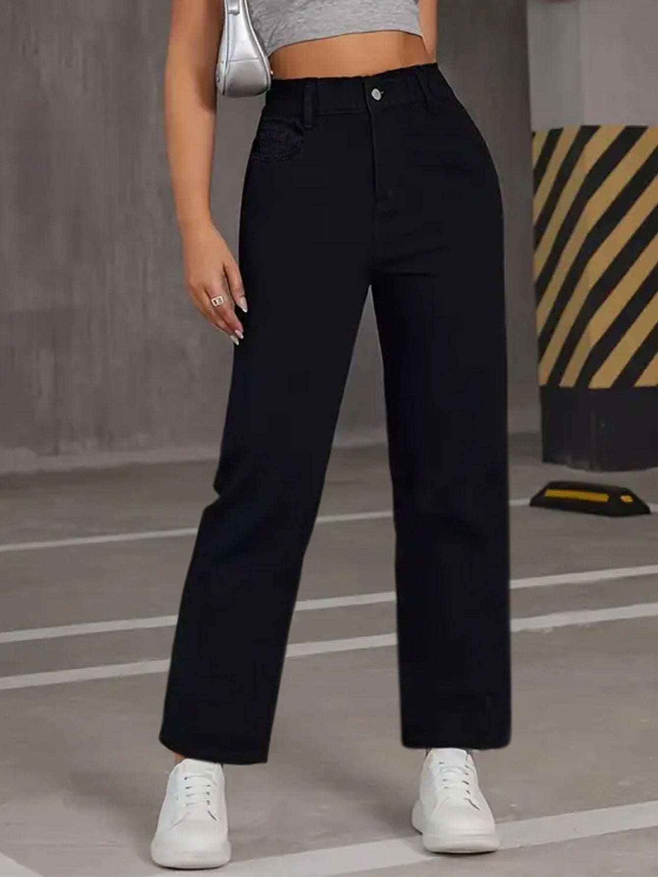 Damen Freizeithose im zurückhaltenden Vintage-Stil mit hohem Bund Stalluxe