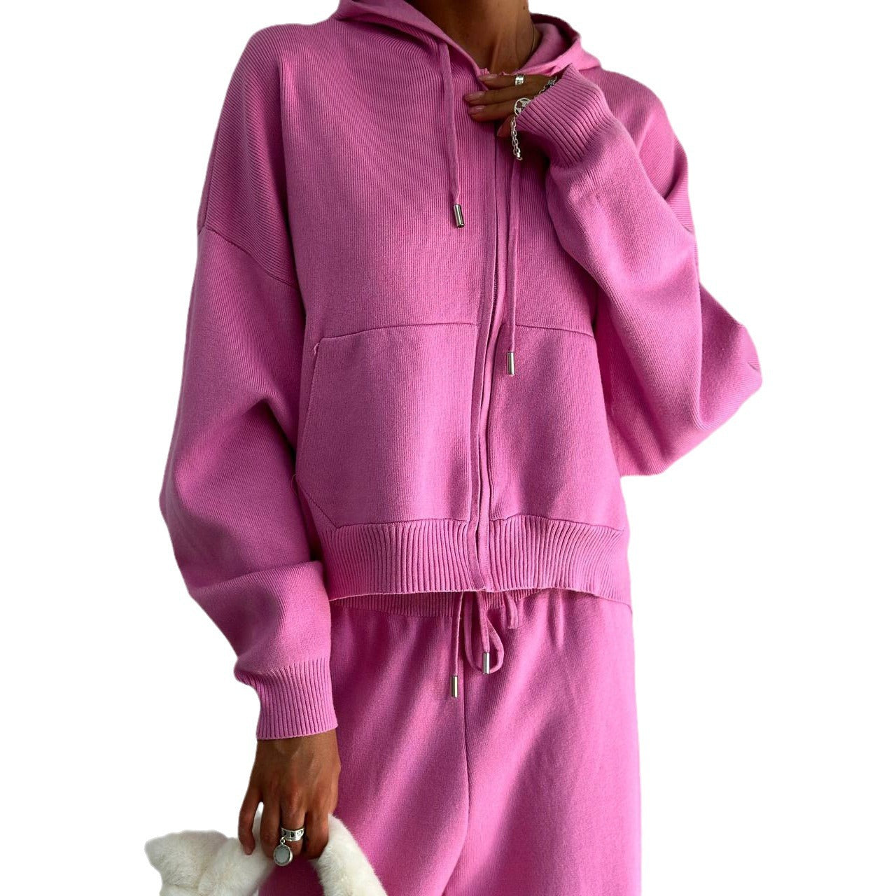 Damen Lässiges Cozy Set mit Kapuzenpullover und weitem Hosenstil Stalluxe