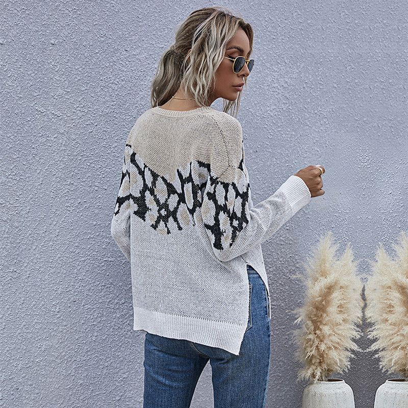 Damen Strickpullover mit modernem grafischen Muster und lässigem Schnitt Stalluxe