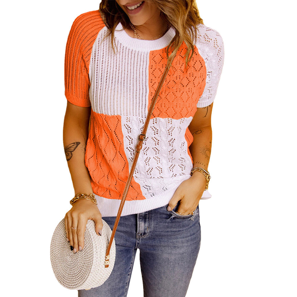 Damen Strukturiertes Farbkasten Stricktop Stalluxe