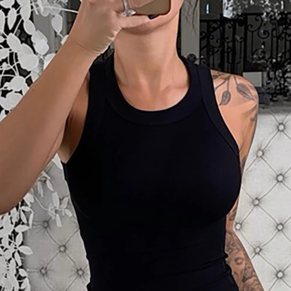 Damen ärmelloses Basic Top mit figurbetonendem Schnitt Stalluxe