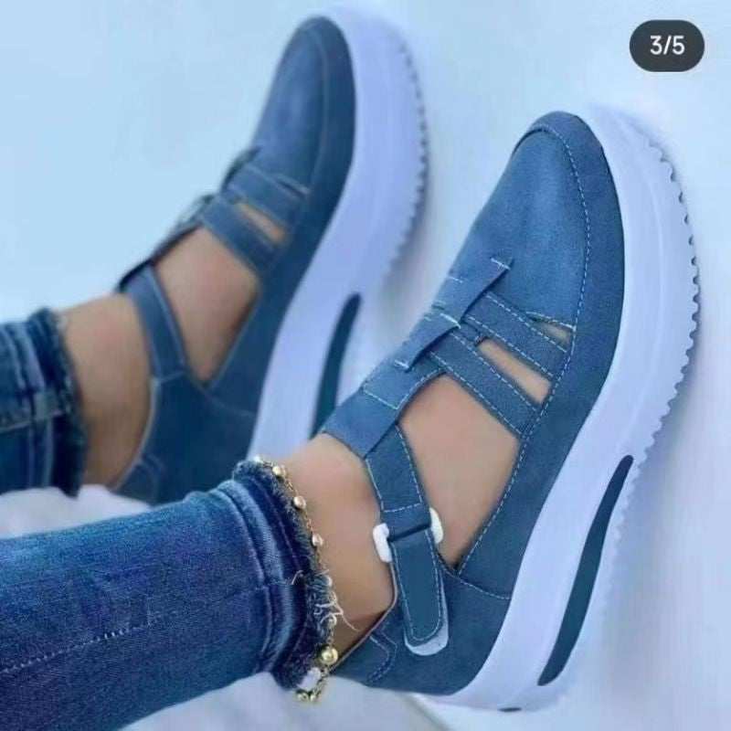 Damen modische Slip-On Sneakers mit ergonomischem Riemensystem Stalluxe