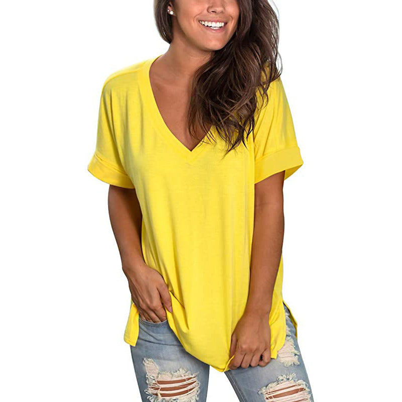 Women's Casual V-Neck T-Shirt Stalluxe