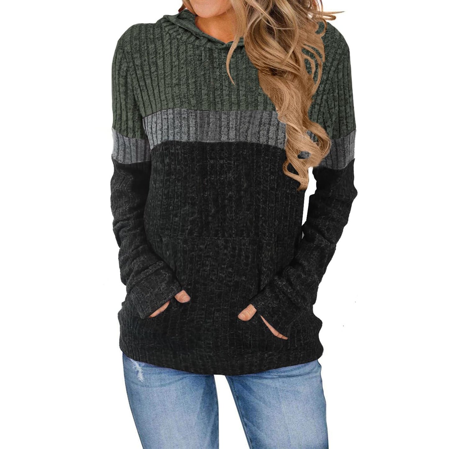 Damen Hoody mit strukturierter Oberfläche und praktischen Taschen Stalluxe