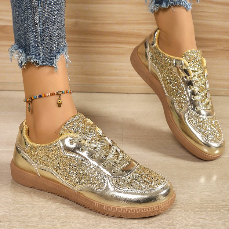 Damen Glitzernde Sneakers mit modischem Obermaterial und bequemer Sohle Stalluxe