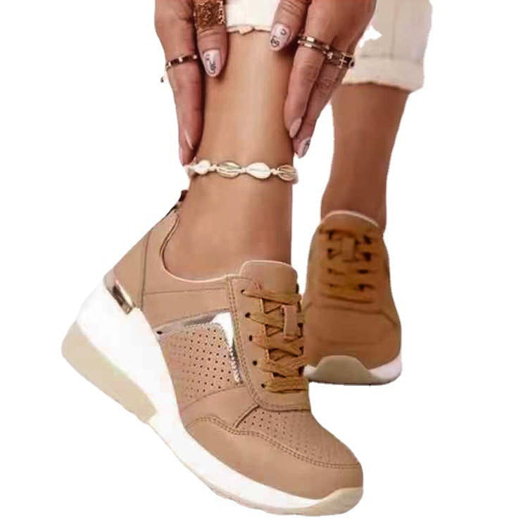 Damen Sportliche Wedge-Sneaker mit atmungsaktiver Mesh-Oberfläche und rutschfester Sohle Stalluxe