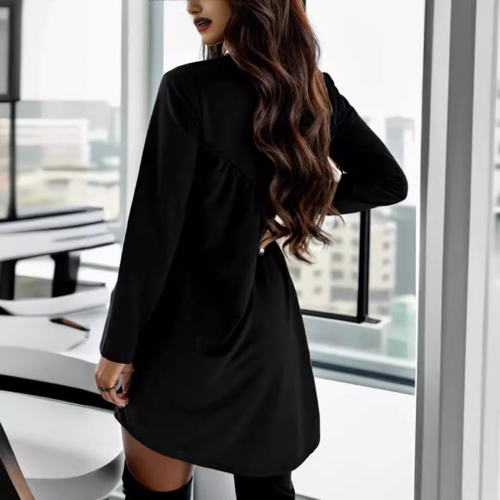 Damen elegantes Minikleid mit asymmetrischem Saum und Rüschendetails Stalluxe