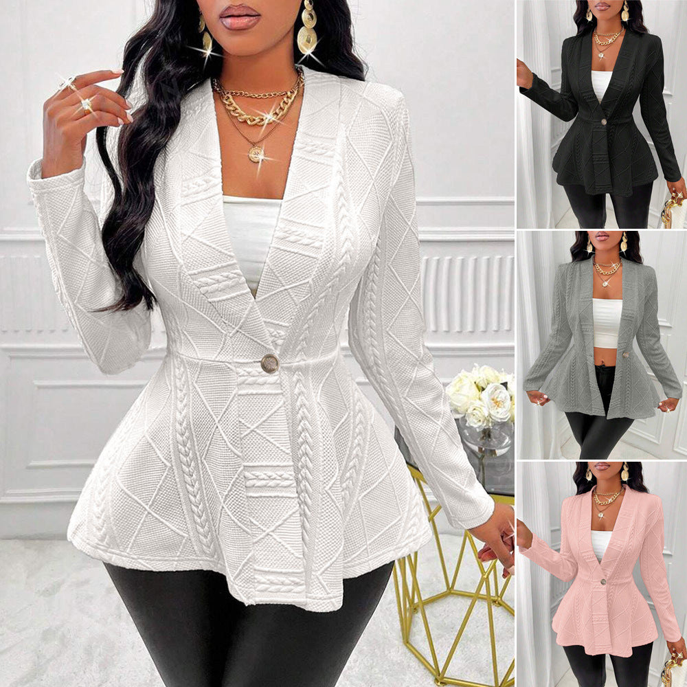 Damen Strukturierte Blazerjacke mit Taillierung Stalluxe