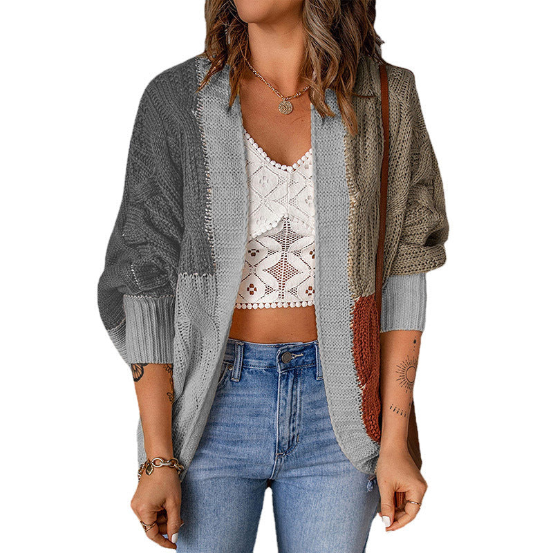 Damen Grobstrickjacke mit buntem Muster und lässiger Passform Stalluxe